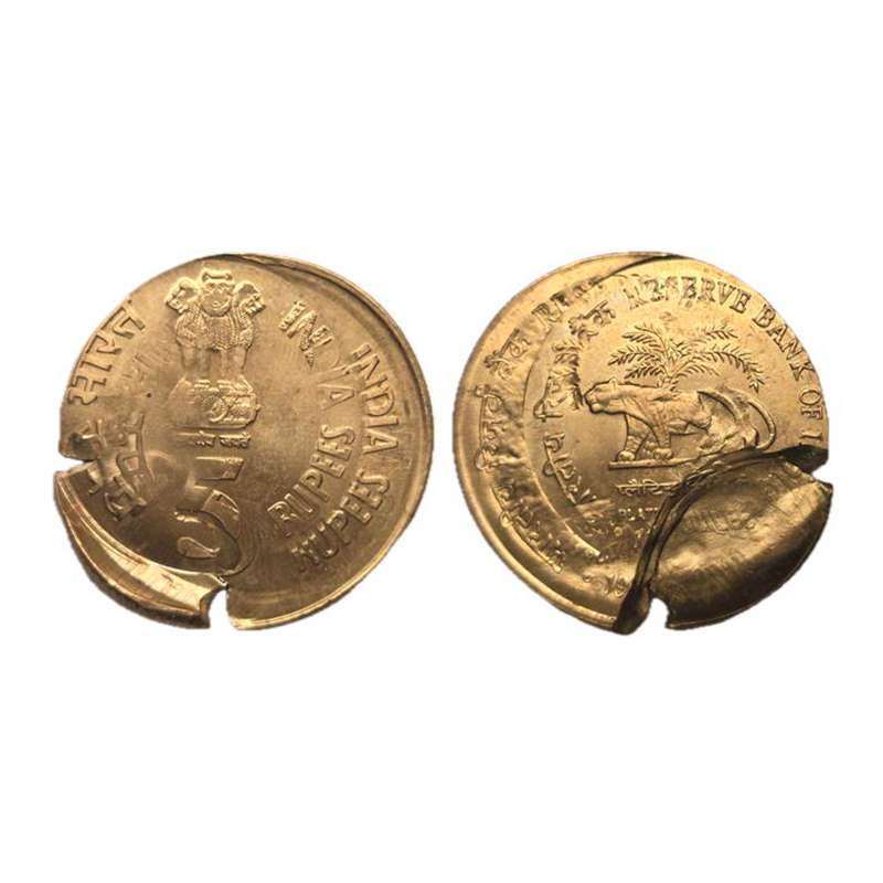 5 Rupees Error, Nickel-Brass, 5.90 g, Platinum Jubilee of Reserve Bank of India, 2010, Mum