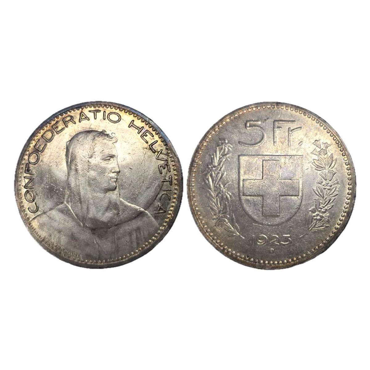Switzerland, 5 Francs, Silver, 25 g. Bern Mint, 1923 (KM# 37). UNC, Rare in this grade. ..
