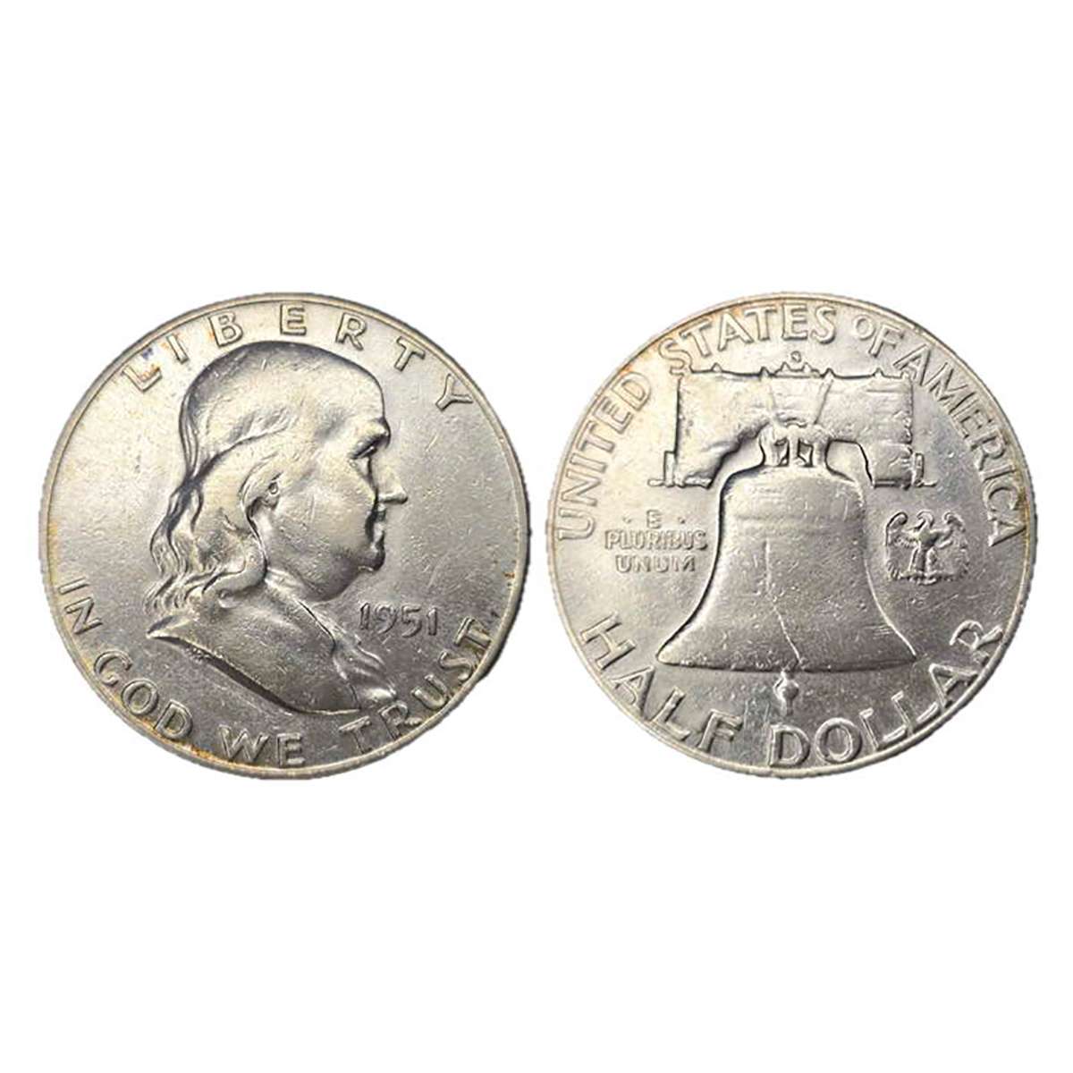 USA, Franklin ½ Dollar, Silver, 12.5 g. 1951. UNC. Scarce. ...