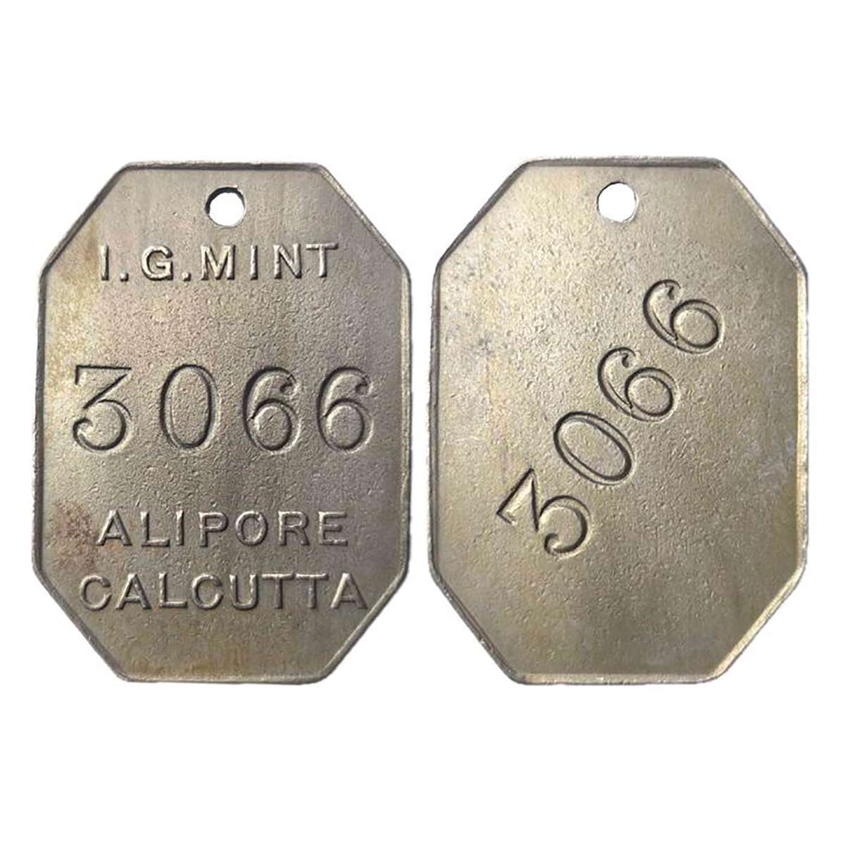Cupro - Nickel, I.G. Mint, Calcutta Token, Copper-Nickel, 15,30 g, I.G. MINT / ALIPORE / C