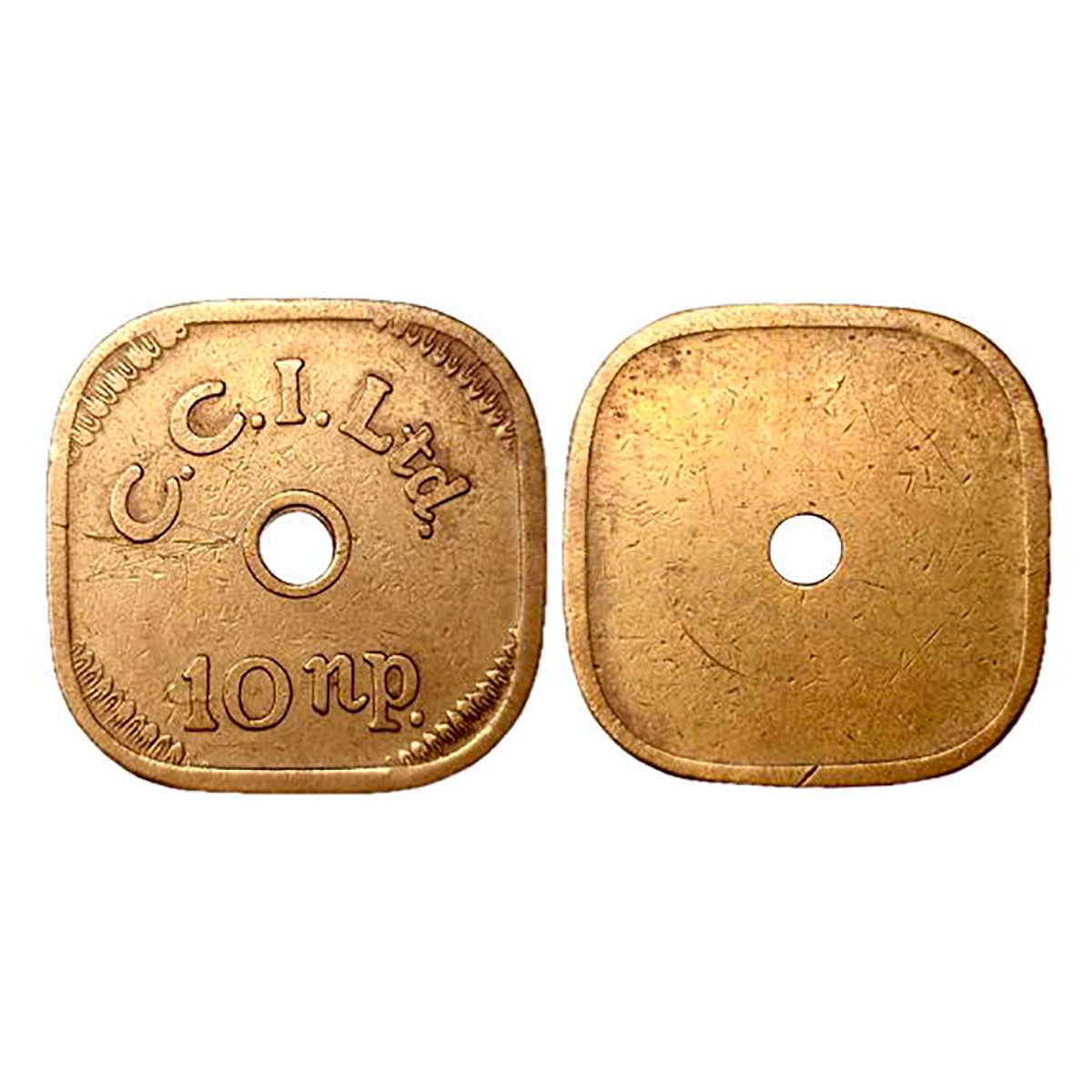 CCI Token, Copper, 6.11 g, Cricket Club of India Ltd. Initials C.C.I. Ltd. / 10 N.P. on ob