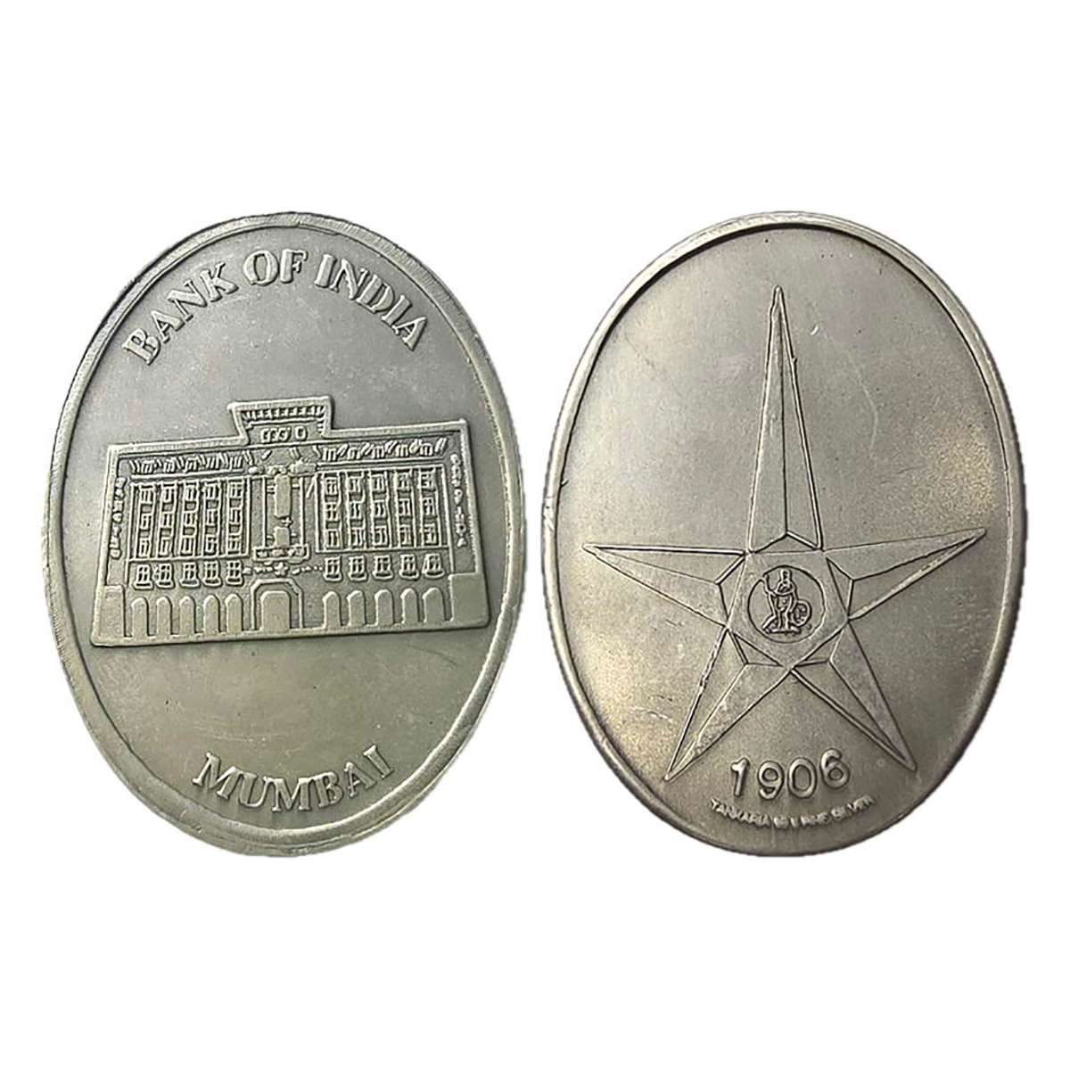 Bank of India Token, Silver, 40 g, building of the Head Quarters of the Bank in centre and