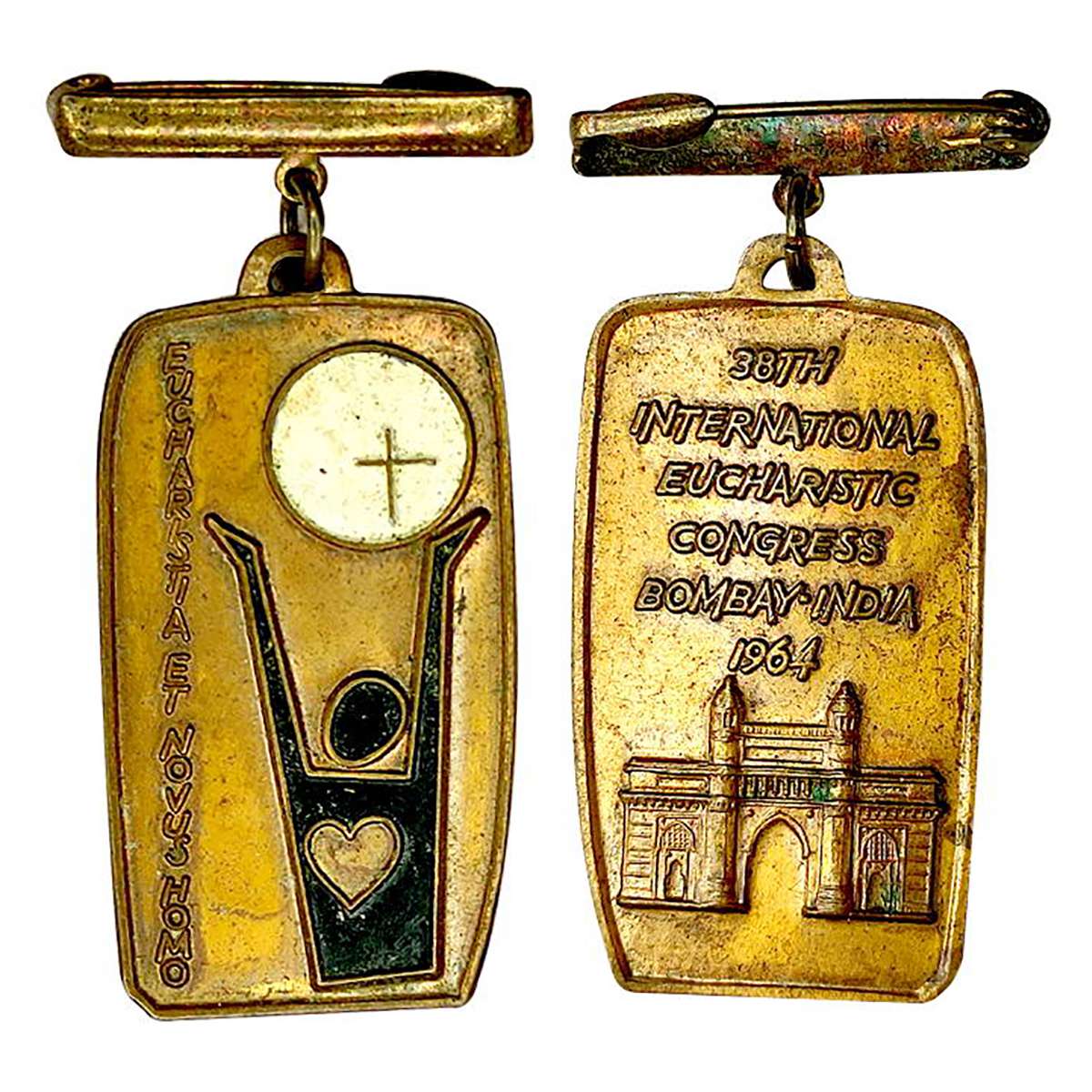 Eucharistic Token, Copper, 13.76 g, a man playing on obverse. 38th Internatioanl Eucharist