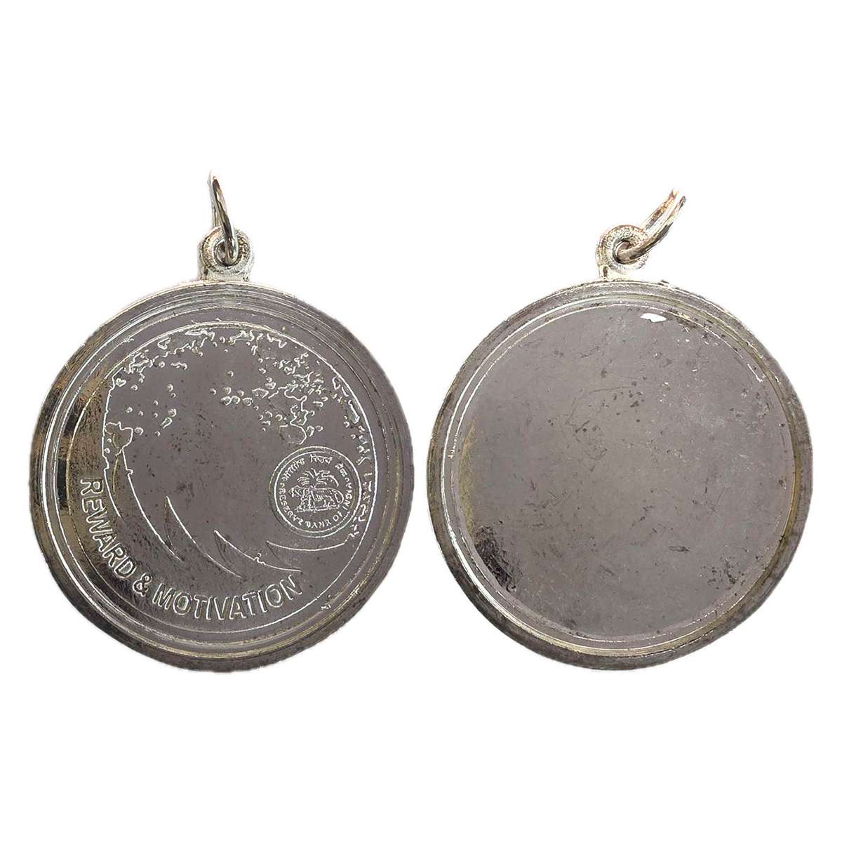 Reserve Bank of India Medal, Chrome plated on Bronze. 52 g. Reward and Motivation medal. I
