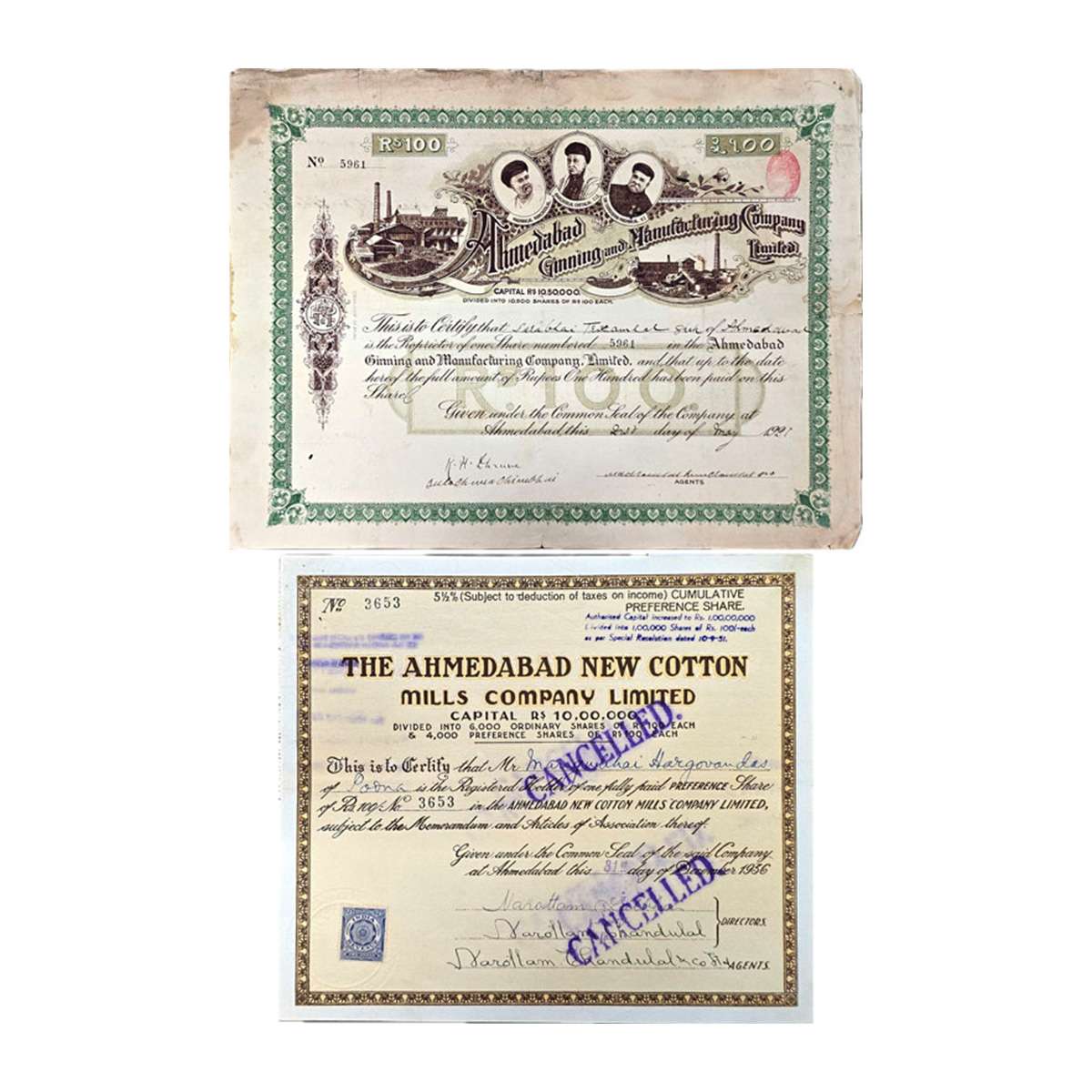 Paper, Ahmedabad New Cotton Mills Ltd (1936) and Ahmedabad Ginning and Manufacturing Co Lt