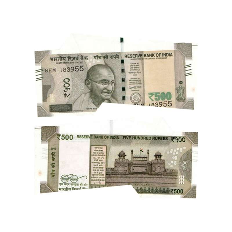 Error 500 Rupees, Signed by Urjit Patel, new Mahatma Gandhi Series. Extra Paper and incorr
