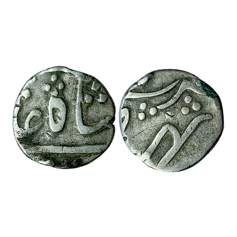 Bharuch (Broach) State, ½ Rupee, Silver, in the name of Sha Alam II, large mint name at bo