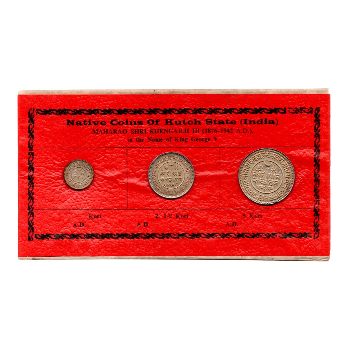 Kutch, Pragmalji III, Set of 3: 5 Koris, 2½ Koris and 1 Kori, Silver (3), VS 1979, 1990 an
