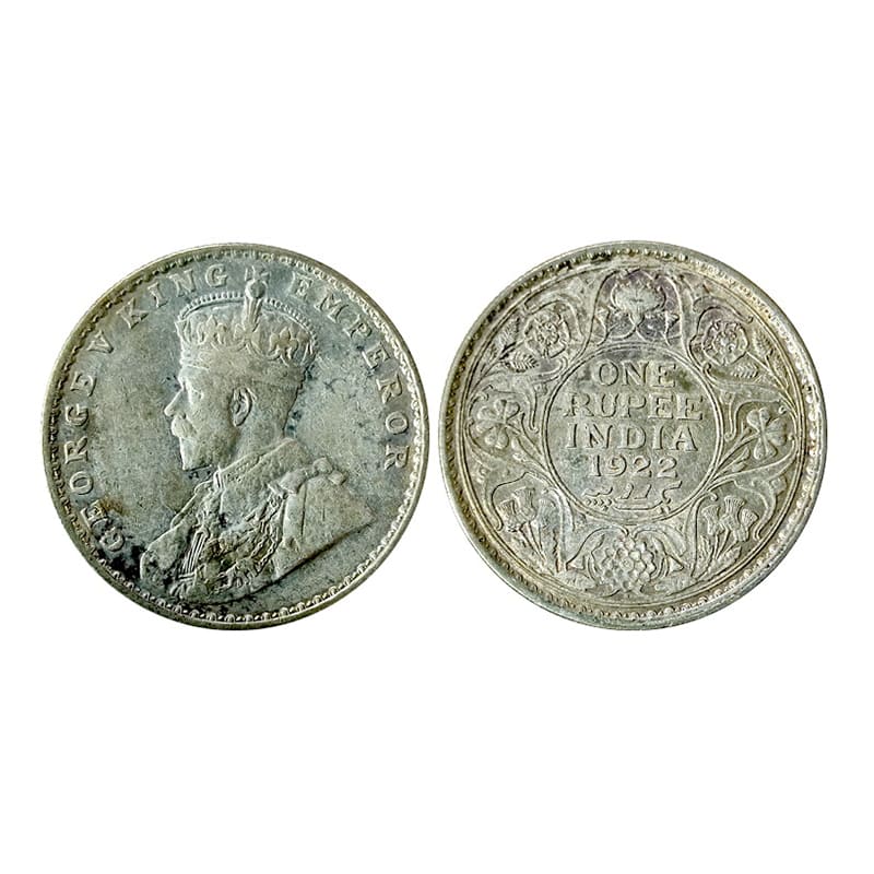 George V, Rupee, Silver, 1922, Bombay mint. Almost Mint State with lustre, Rare in this gr