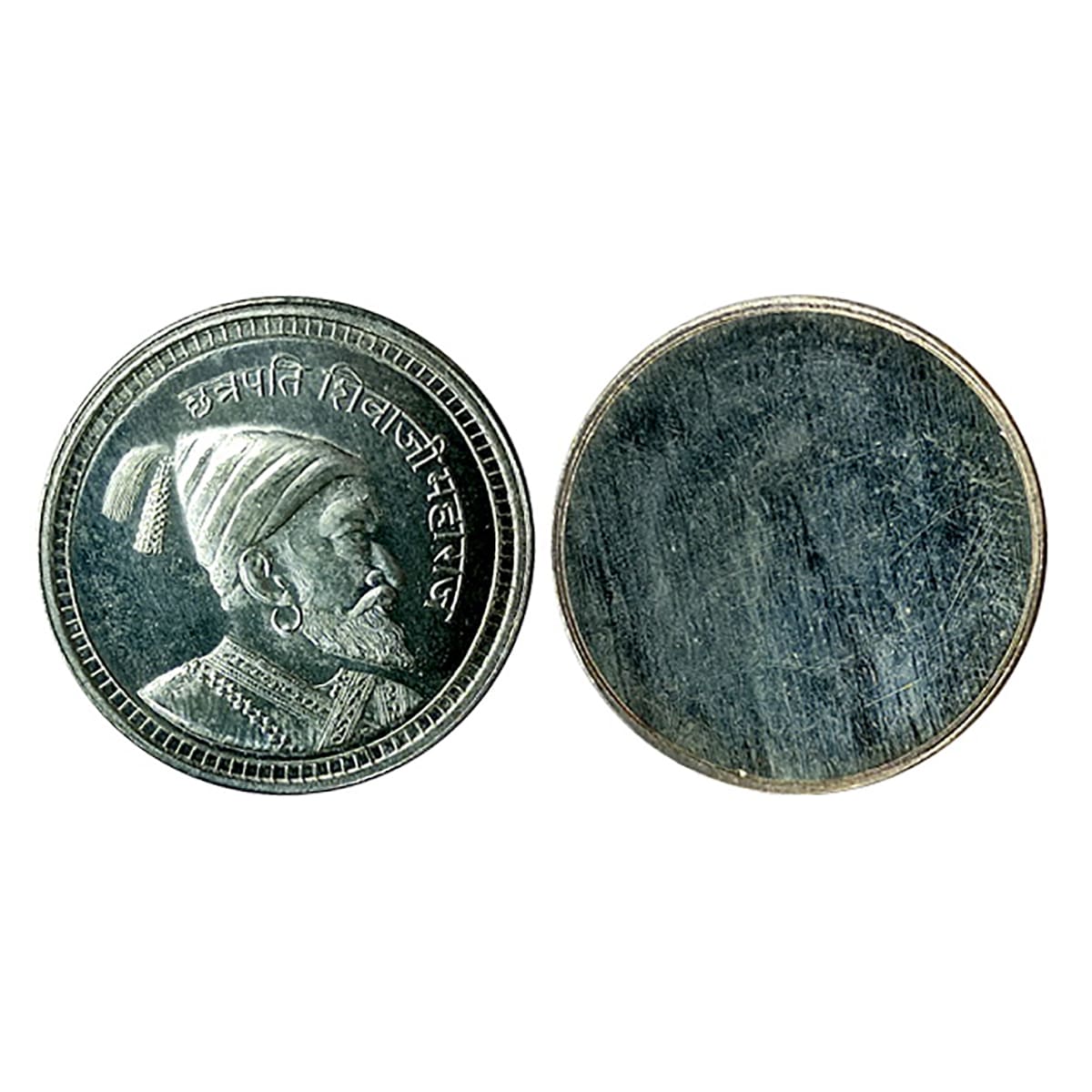 Shivaji Maharaj NR Token, Silver, 5 g, bust and name in Nagari, Chhatrapati Shivaji Mahara