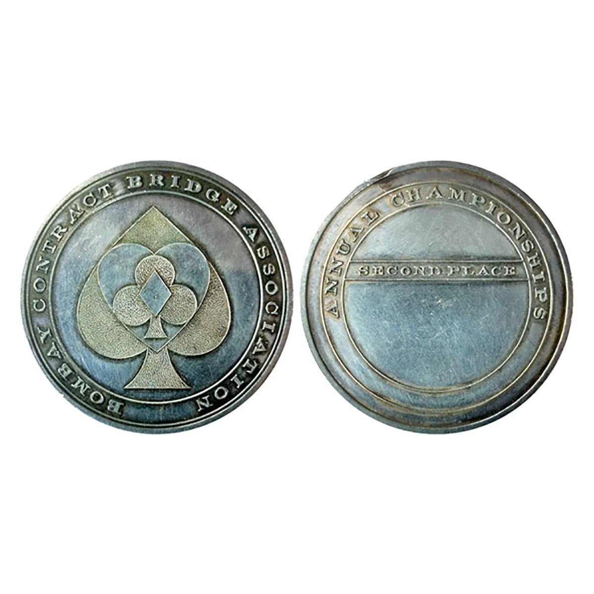Contract Bridge Association Medal, Silver, 47.40 g, name and logo of the Association on ob