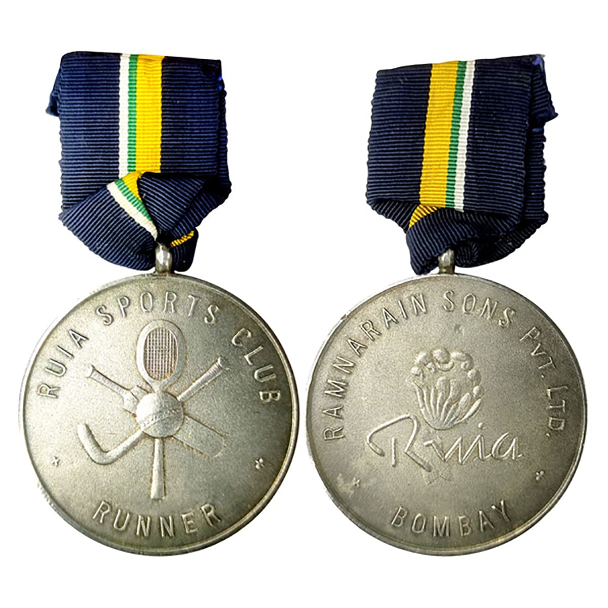 Ruia Sports Club Medal, Silver, 40 g, sports eqipments in the centre and name of the Club 