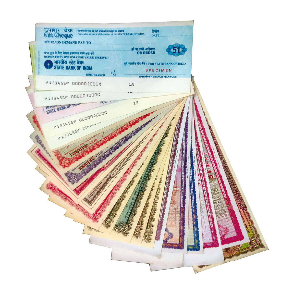 Paper, A collection of 24 numerous Traveller’s Cheques of State Bank of India, Syndicate B