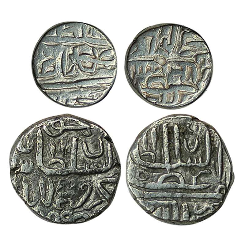 Gujarat Sultanate, Mahmud Shah I, Silver (2), ½ & ¼ Tanka, Muhammadabad Shahr-i-Mukkaram m