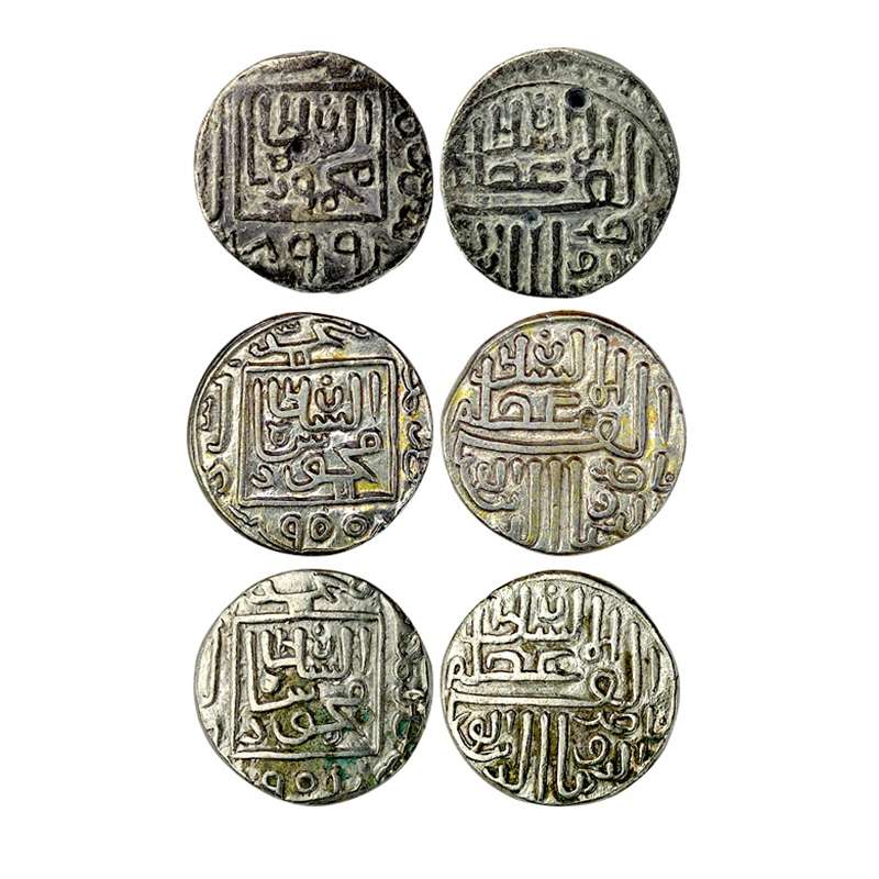 Gujarat Sultanate, Mahmud Shah I, Silver (3), ½ Tanka, Muhammadabad Shahr-i-Mukkaram mint,