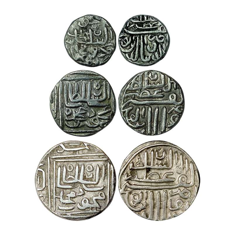 Gujarat Sultanate, Mahmud Shah I, Silver (3), 1, ½ & ¼ Tanka, Muhammadabad Shahr-i-Mukkara