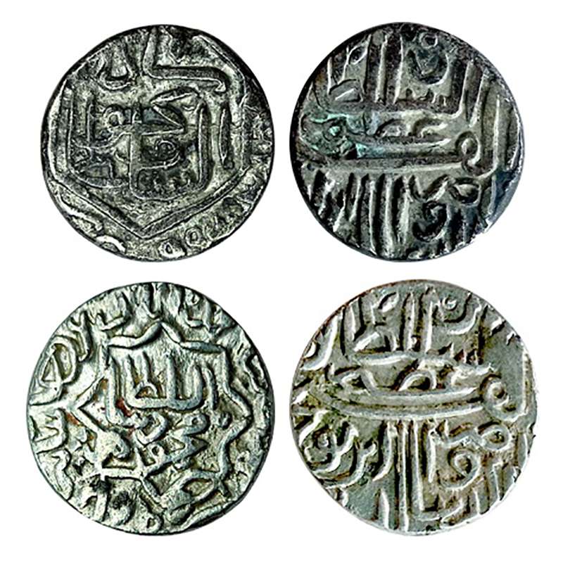 Gujarat Sultanate, Mahmud Shah I, Silver (2), ½ Tanka, Muhammadabad urf Champaner mint (G&