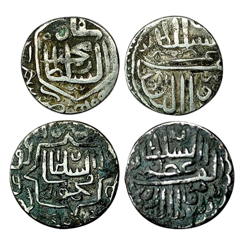 Gujarat Sultanate, Mahmud Shah I, Silver (2), ½ Tanka, Muhammadabad urf Champaner mint (G&