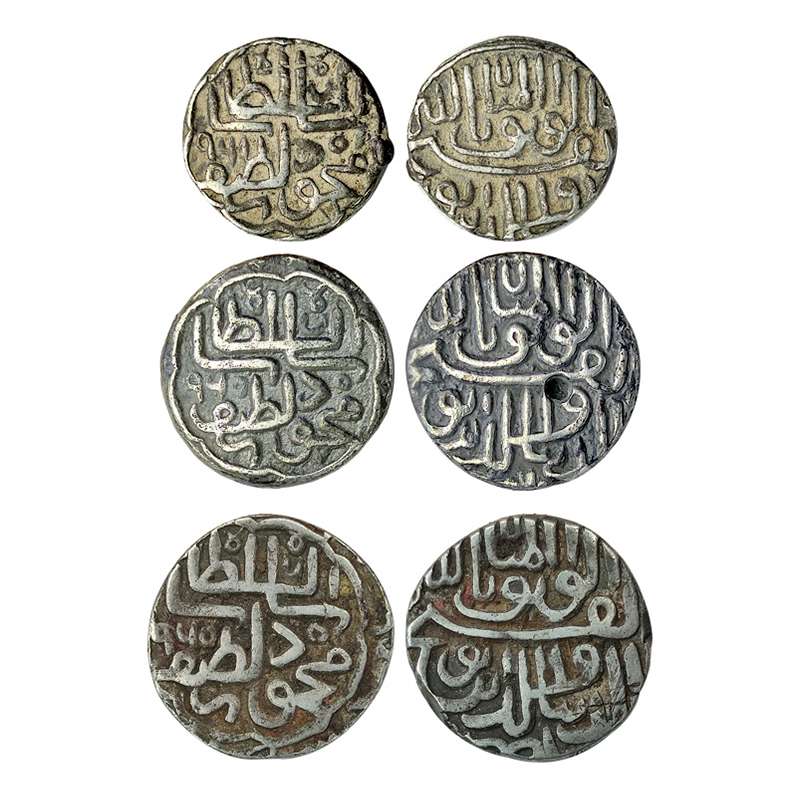 Gujarat Sultanate, Mahmud Shah III, Silver (3), Tanka & ½ Tanka, Ahmedabad mint, AH 960, 9