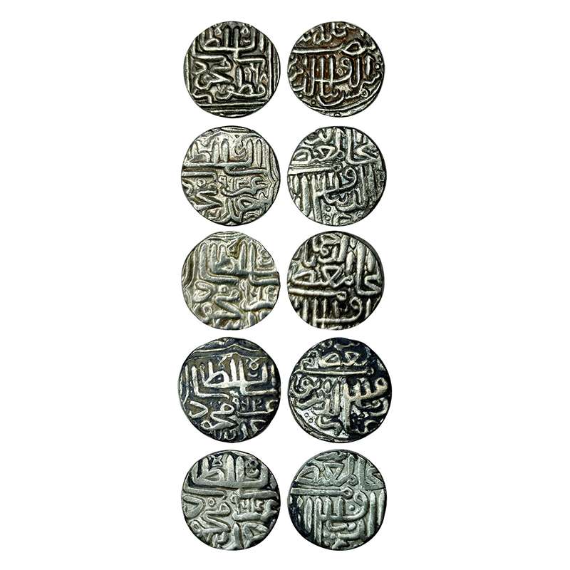 Gujarat Sultanate, Ahmad Shah III, Silver (5), Tanka, Ahmedabad mint, AH 962, 963, 964, 96
