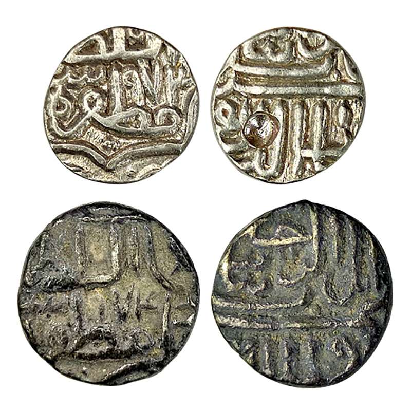 Gujarat Sultanate, Muzaffar Shah III, Silver (2), ½ Tanka & ¼ Tanka, AH 974 & 973, 80 Ratt