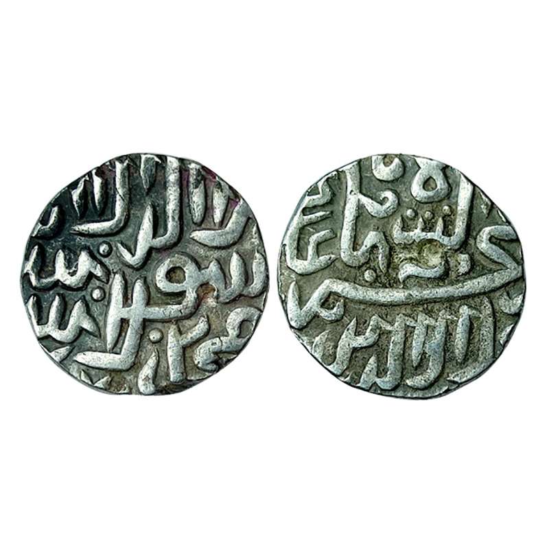 Akbar, Tanka, Silver, 7.05 g, Kalima type, Ujjain mint. Extremely Fine. ...