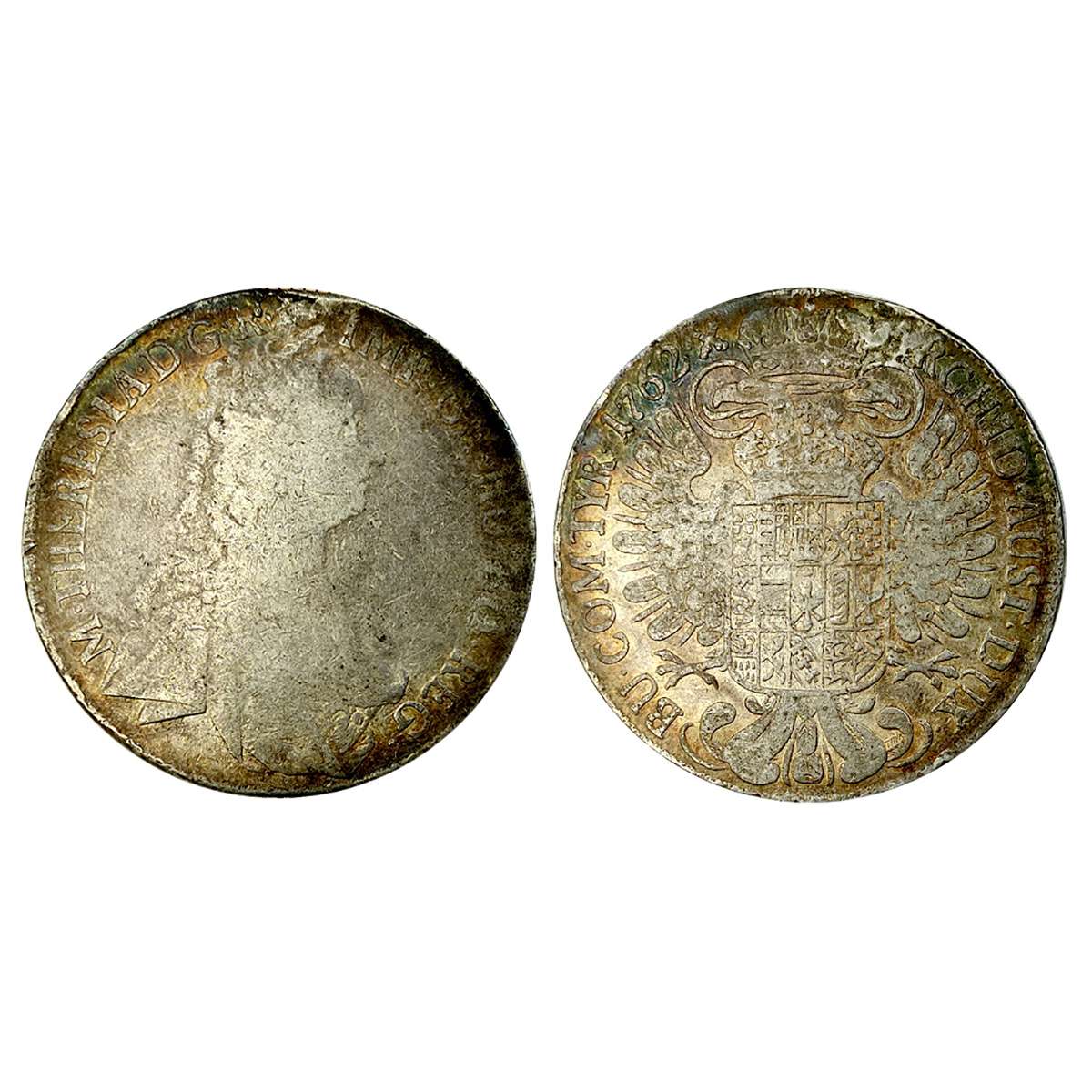 Austria, Maria Theresa, Silver Thaler, 27.92 g, 1762, Original Portrait. Gunzberg mint. Ex