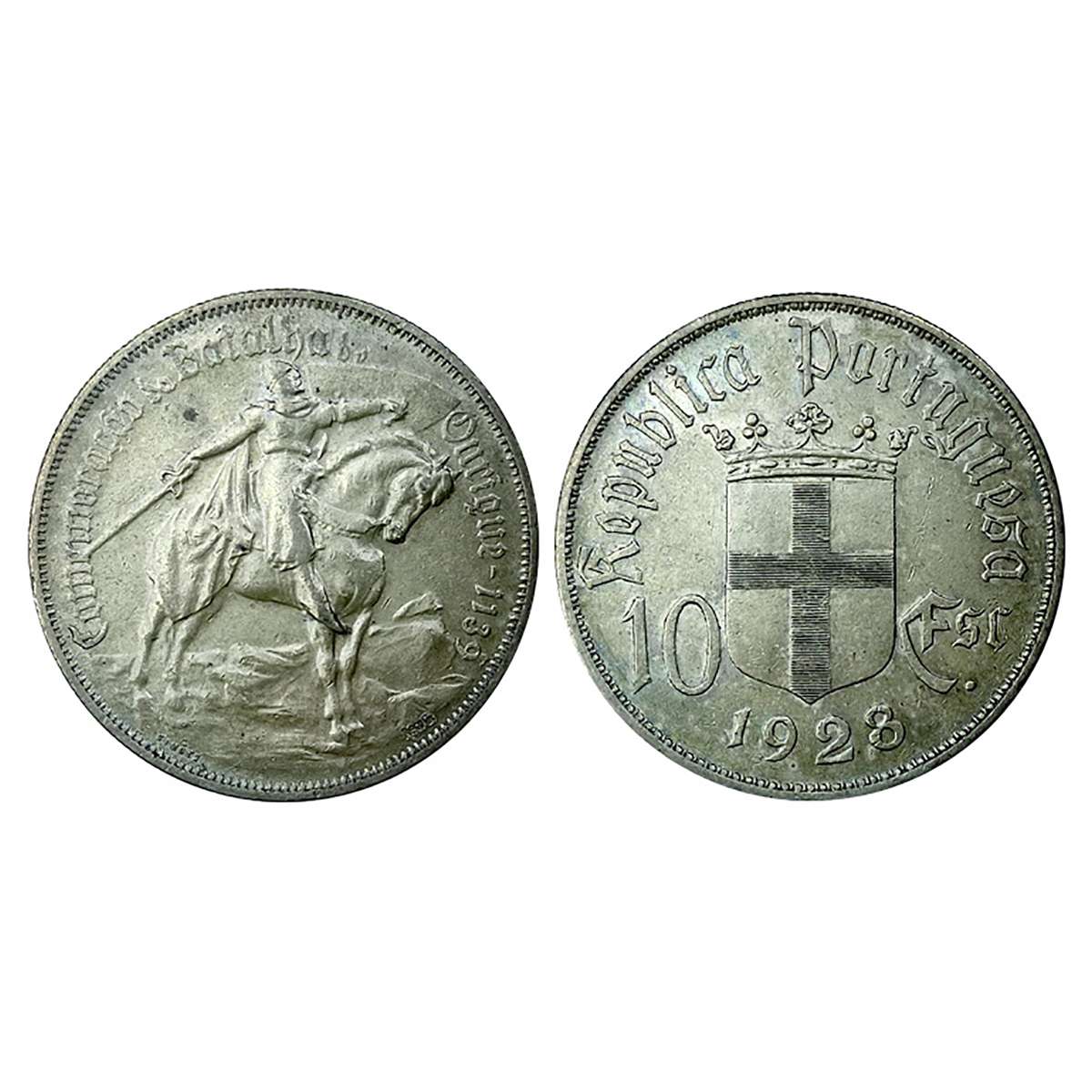 Portugal, Silver 10 Escudos, 12.5 g, 1928. Extremely Fine. Rare,...