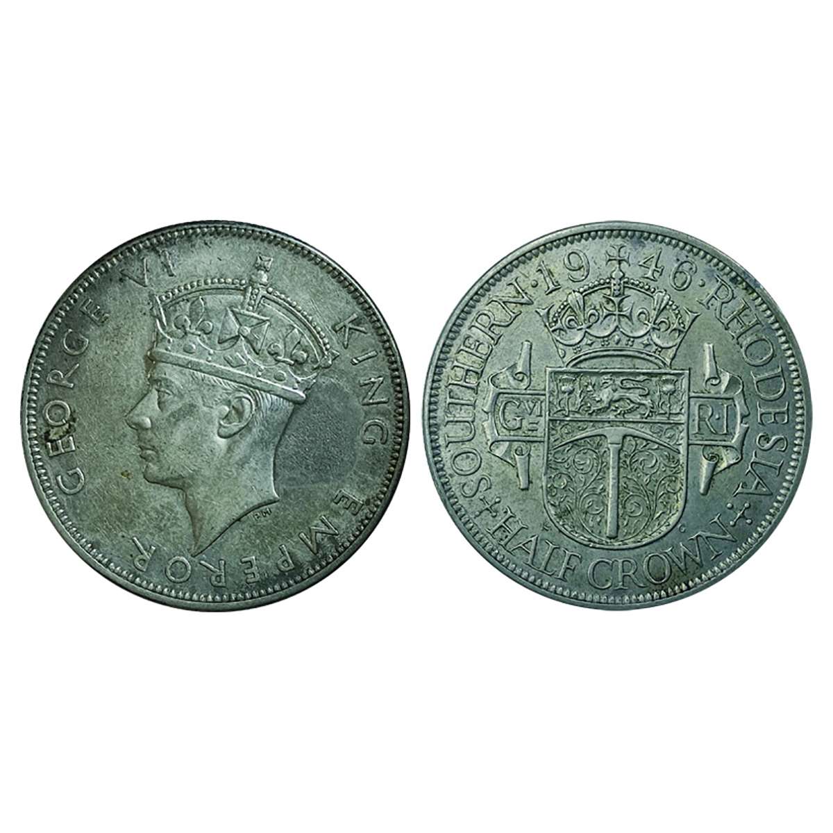 Southern Rhodesia, Half Crown, Silver, 14.1G. 1946. Extremely Fine+, Rare....