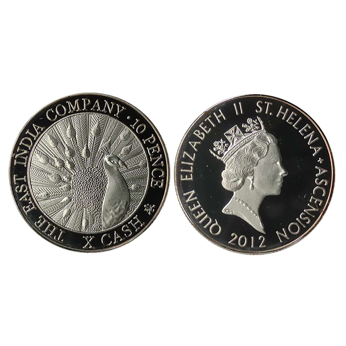St. Helena, The East India Company, 10 Pence, 2012, 12 g, Silvered Copper, Commorating the
