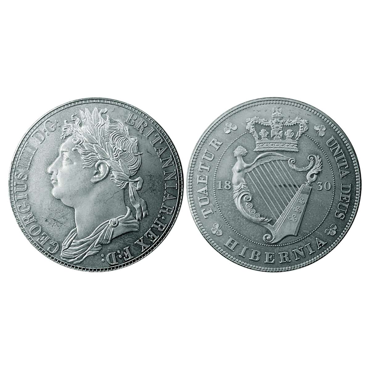 United Kingdom, 1 Crown, 1830, Retro pattern Crown-Nickel, Silver, George IV issue, from t