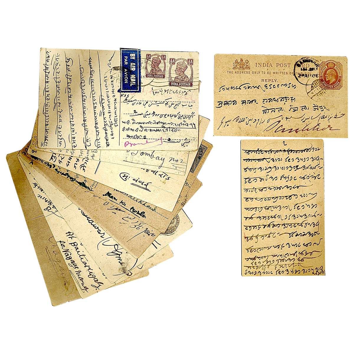 Paper, Indian Post Cards of Edward VII, George V and George VI periods, with appropiate po