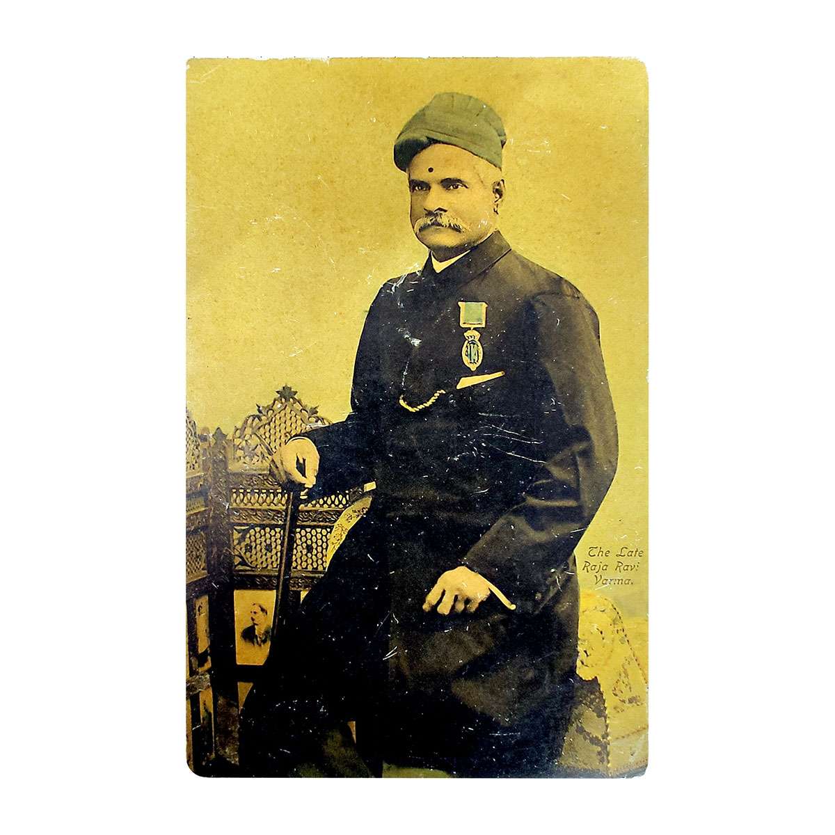 Paper, Self Portrait of the late Raja Ravi Varma depicted on a Postcard by Raja Ravi Varma