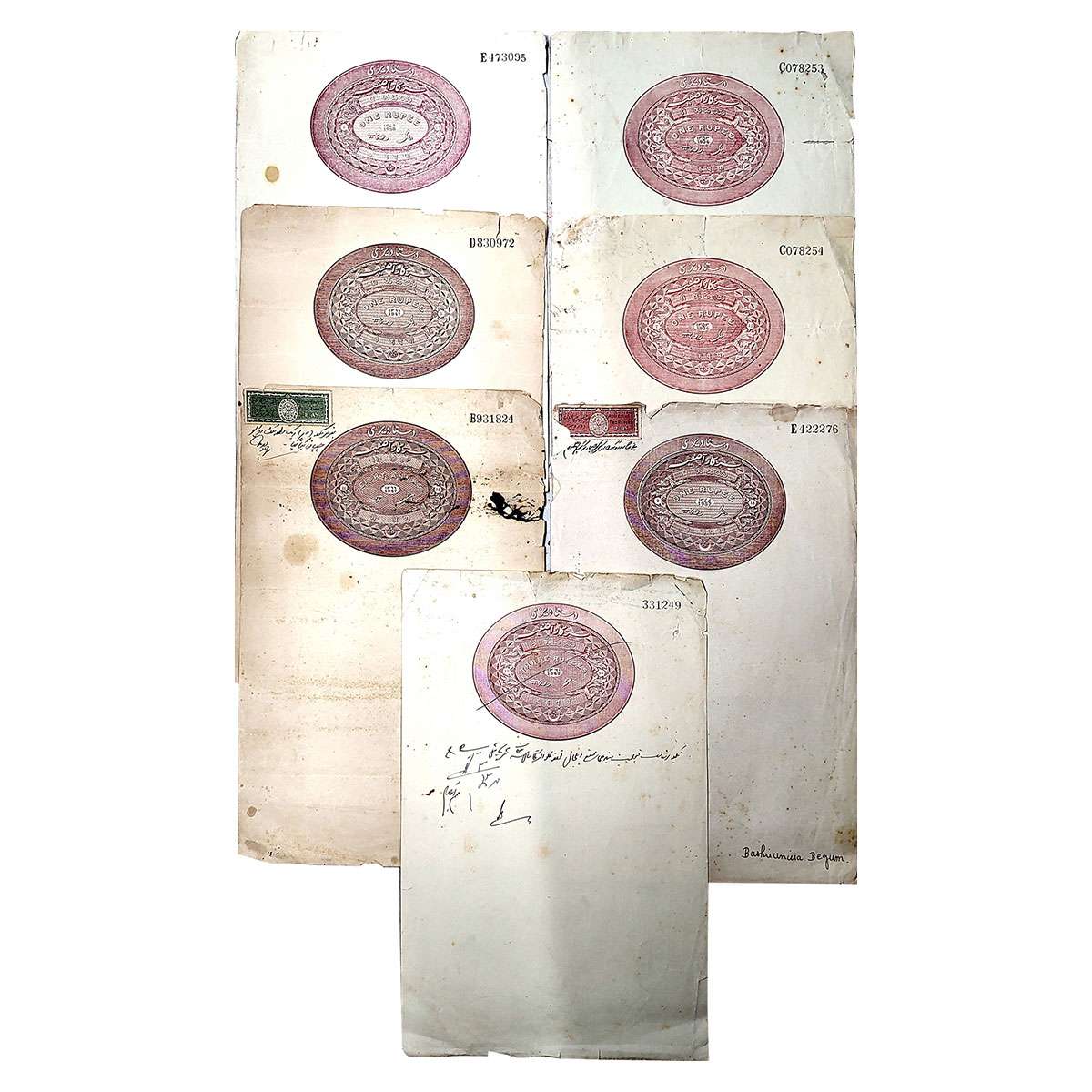 Hyderabad State, Stamp Papers (7), Paper, The Stamps on the documents include 8 Annas (194
