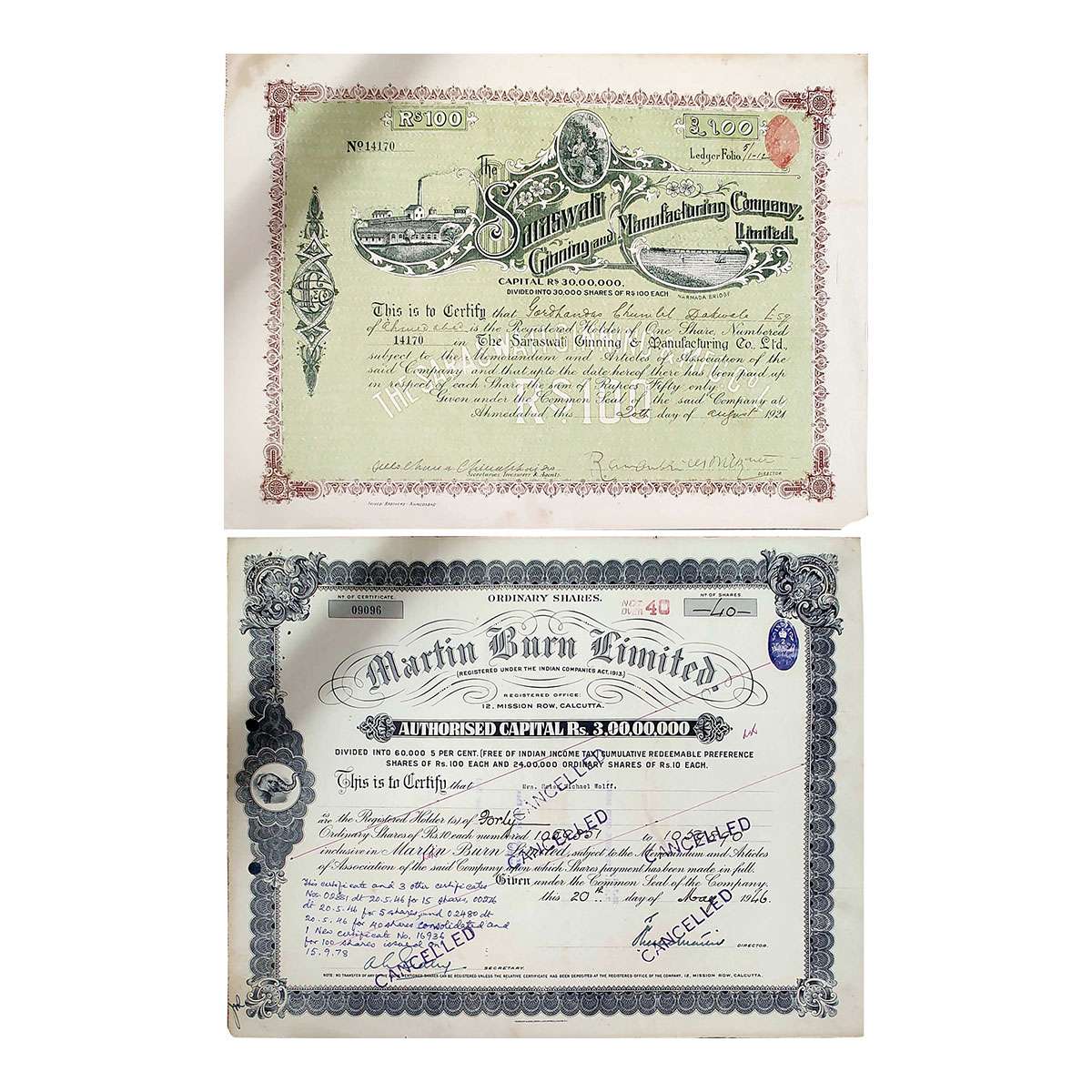 Paper, Martin Burns Ltd. (1946). And Saraswati Ginning and Mfg. Co. Ltd. The holder of the