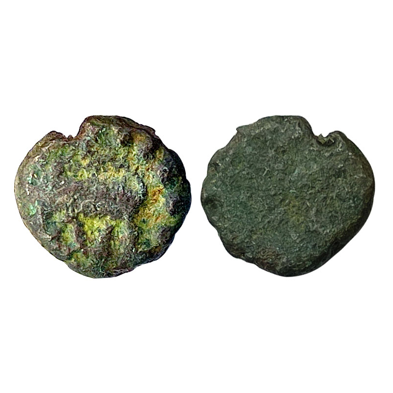 Copper, Mysore, Tipu Sultan, 1/8 Paisa, Uniface error. Obv. Elephant. Rev. blank. Rare....