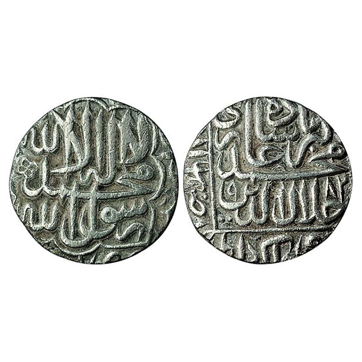 Akbar, Agra mint, Silver, Rupee, Kalima, Square-area type, complete mint name at bottom on