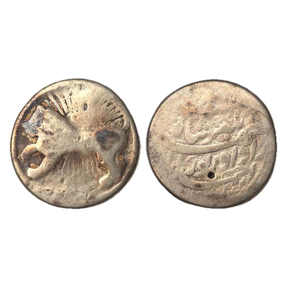 Jahangir, Zodiac Rupee, Ahmedabad Mint, Leo type, Silver, 10.69 g, with a Lion to left on 