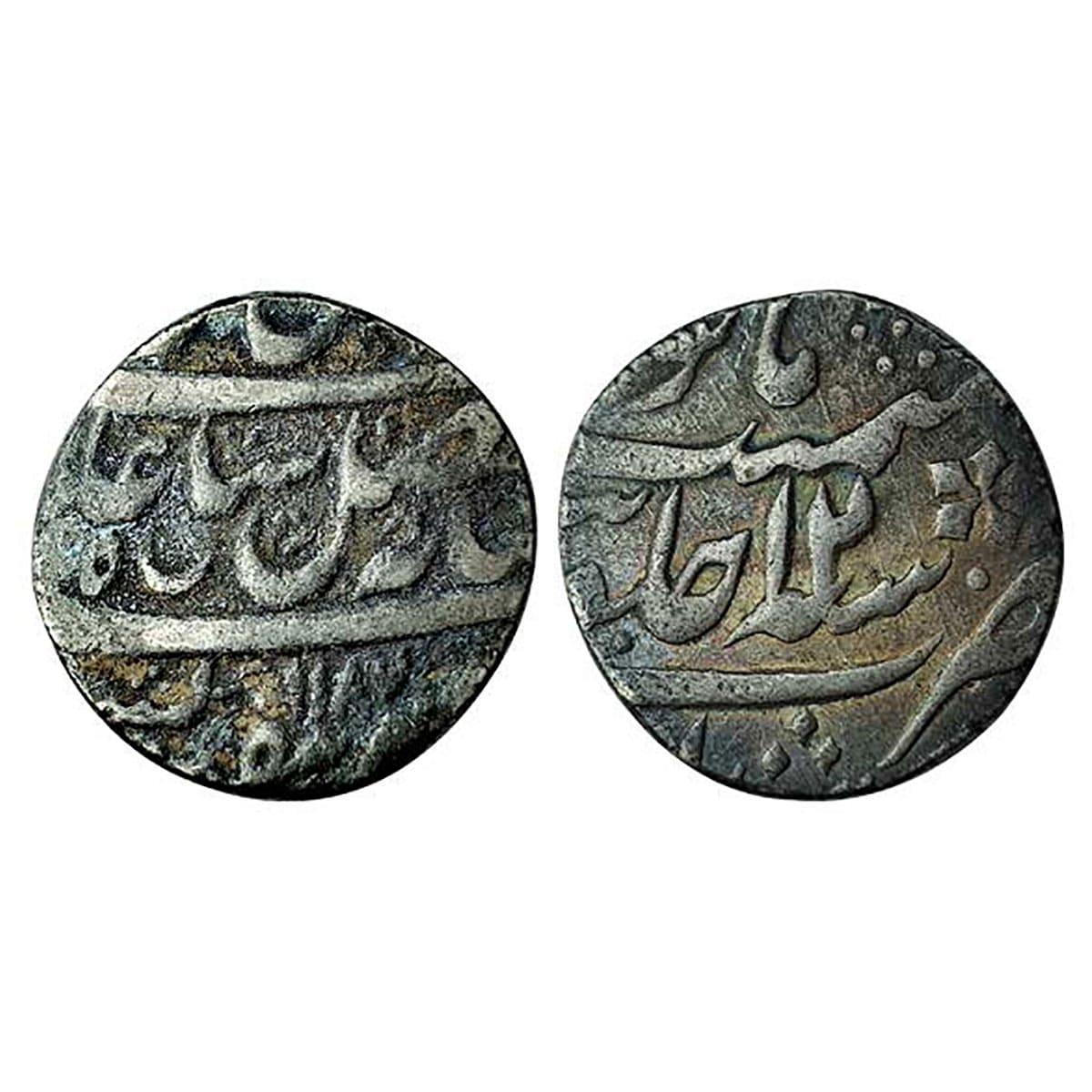 Murshidabad Mint, Rupee, Silver, in the name of Shah Alam II, AH 1187, RY 12, Jasmine Flow