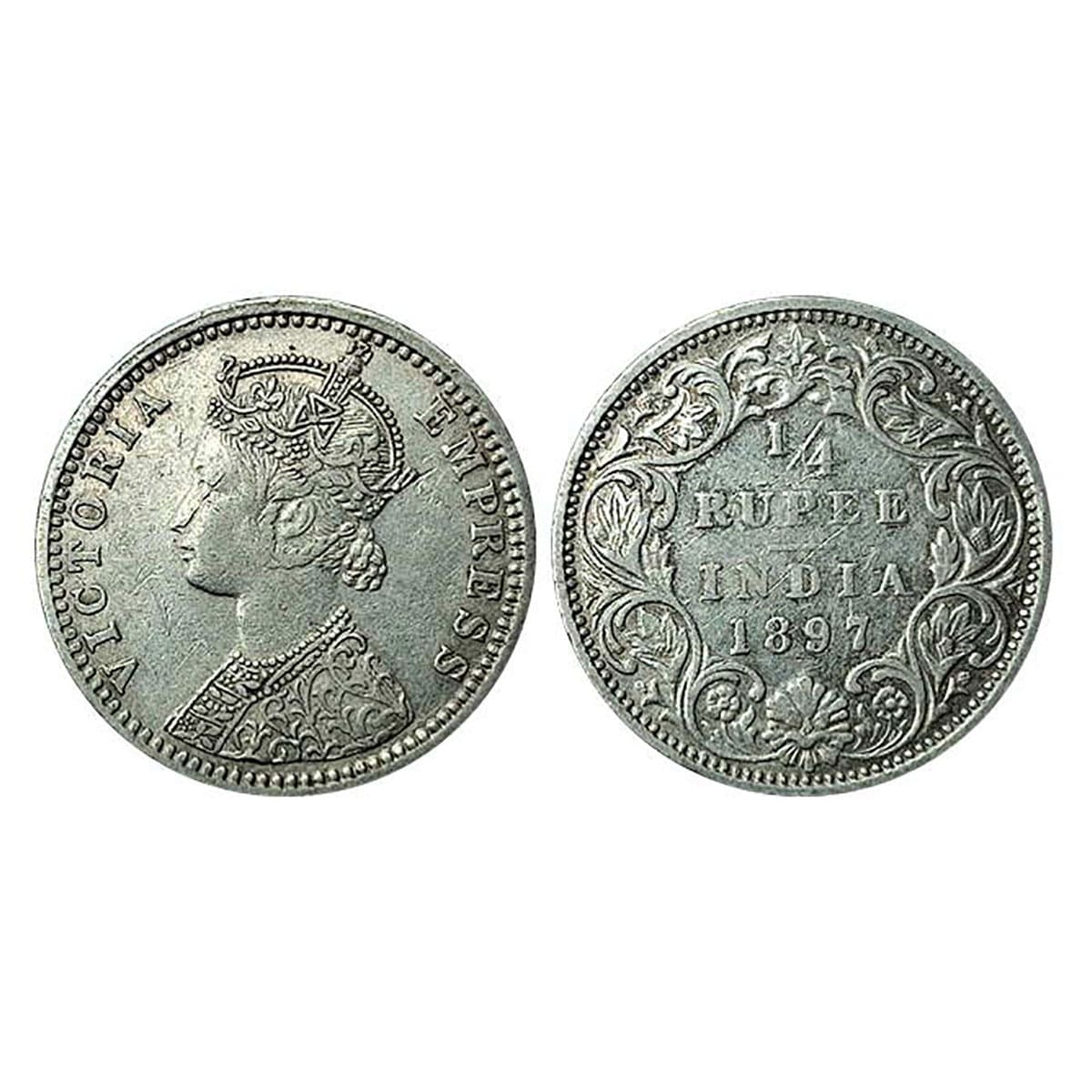Victoria Empress, Silver, ¼ Rupee, 1897. Very Fine, Rare. ...