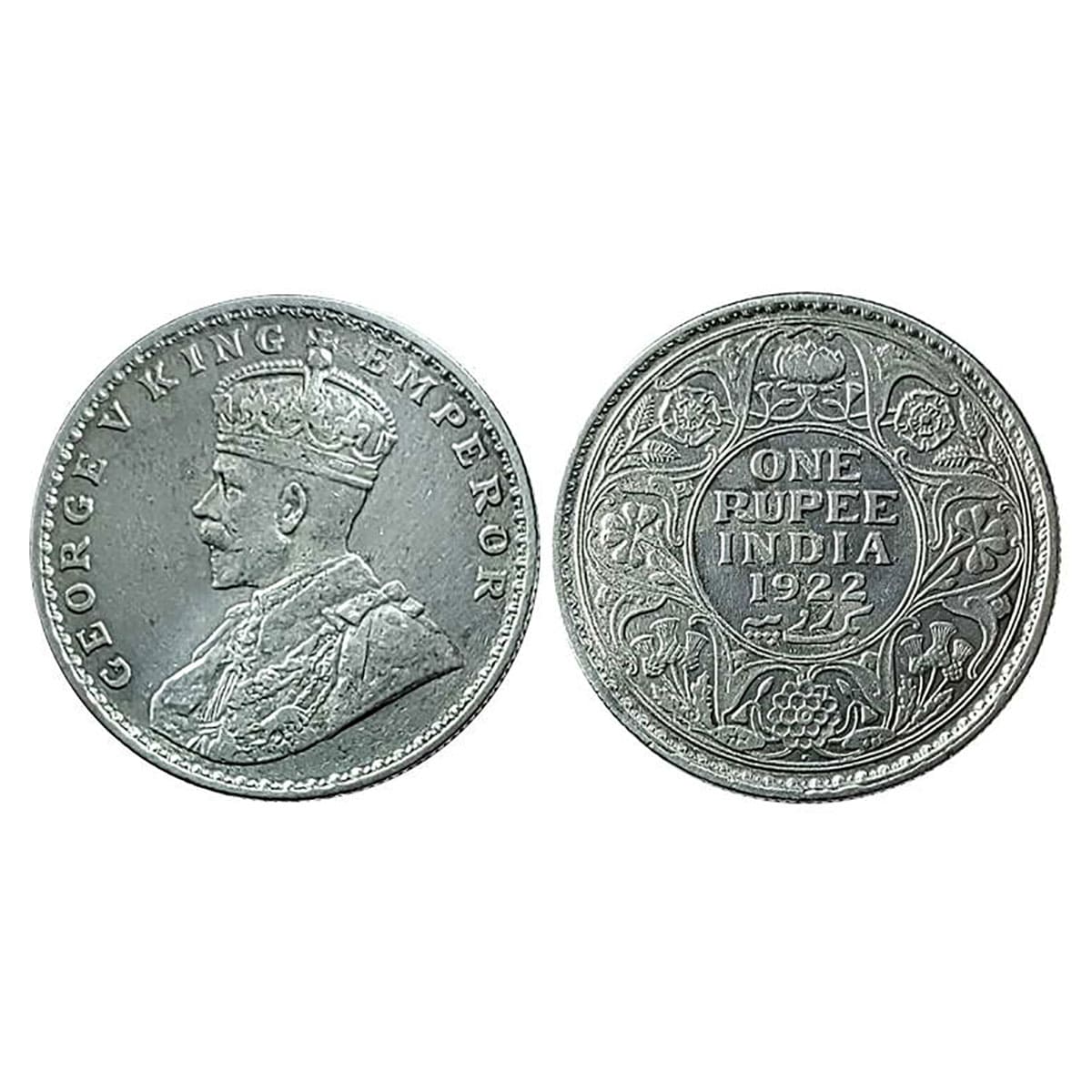 George V, Rupee, Silver, 1922, Dot Mint Mark, Bombay Mint. Extremely Fine+, Scarce. ...