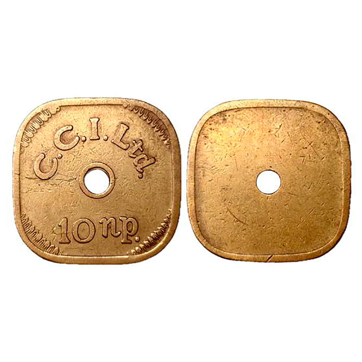 CCI Token, Copper, 6.11 g, Cricket Club of India Ltd. Initials C.C.I. Ltd. / 10 N.P. on ob
