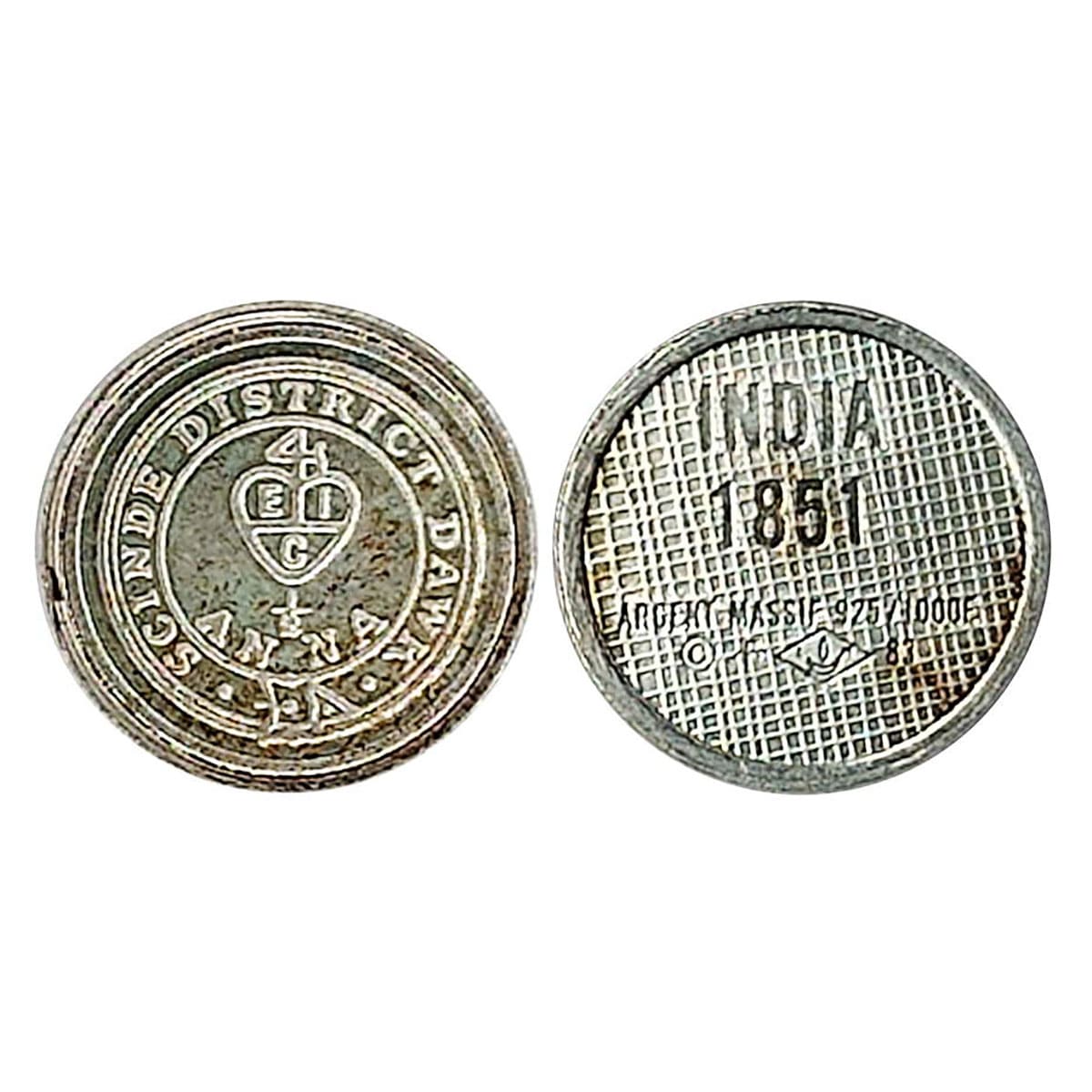 Scinde Dawk Silver Token, Silver, 0.54 g, representation of the famous and extremely costl