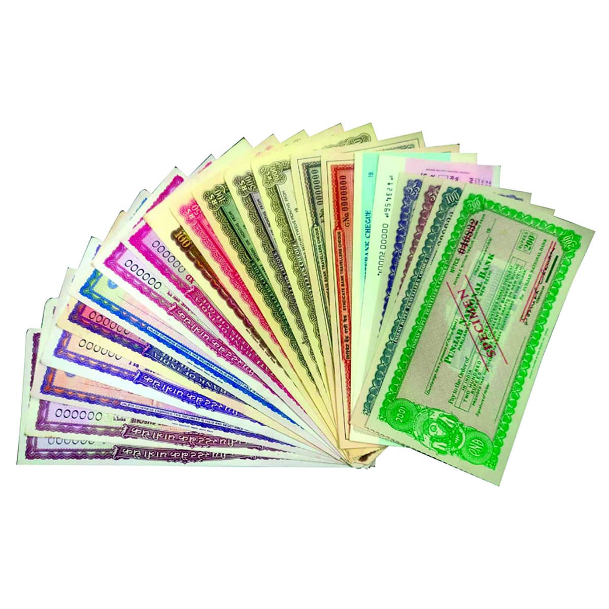 Paper, A collection of 24 numerous Traveller’s Cheques of State Bank of India, Syndicate B