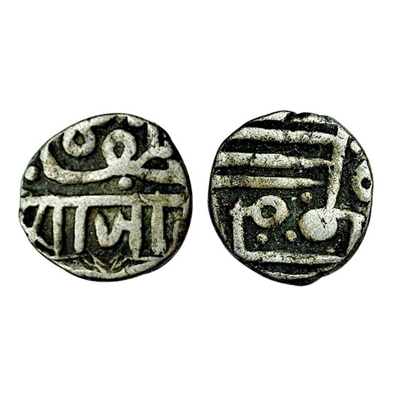 Nawanagar (Jam Nagar), Jam Vibhaji (1852-1894), Silver, 2.34 g, ½ Kori, with the name of M