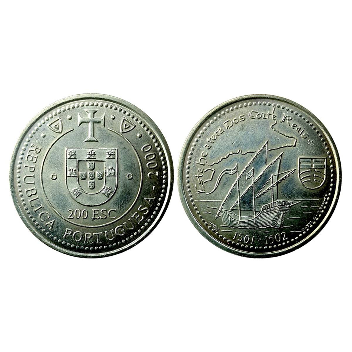 Cupro - Nickel, Portugal, 200 Escudos, 2000 CuNi. Commemorating discovery of Cote D Ivory.