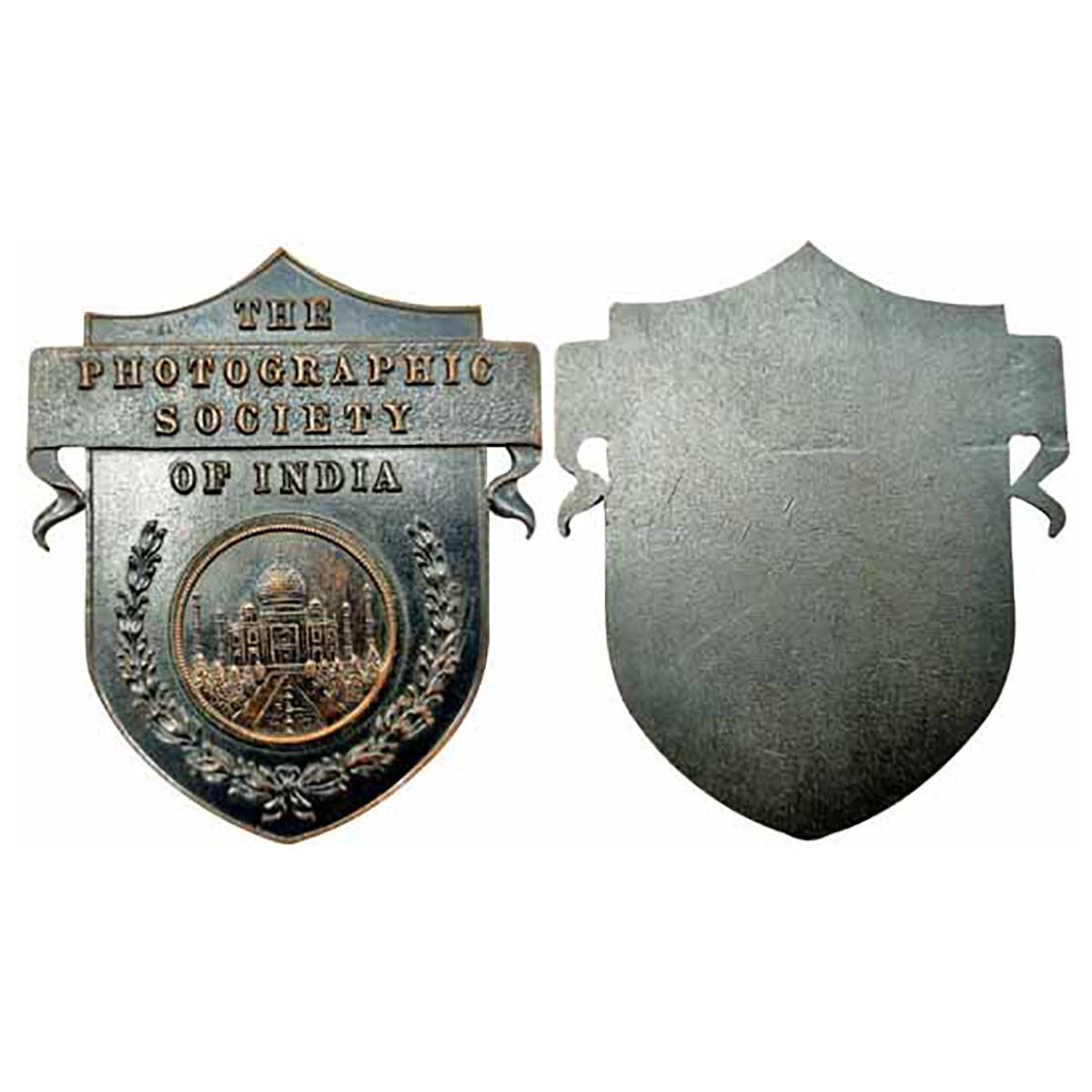 Photographic Society of India, Bronze Plaque, 108.9g, 43x67mm, obv. Taj Mahal as seen thro