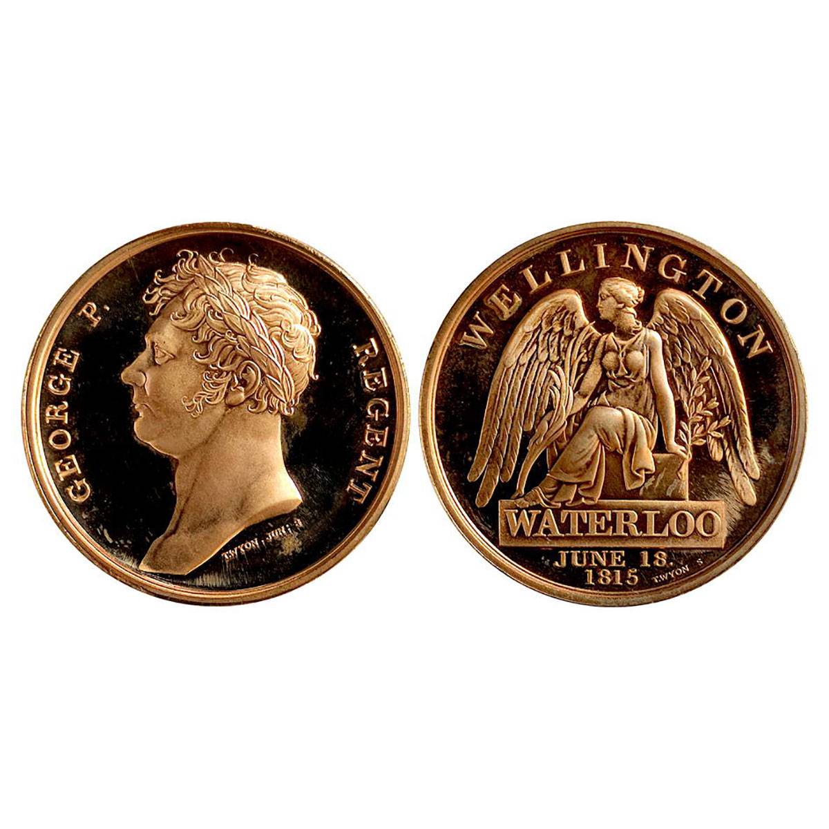 Battle of Waterloo, Copper Medal, 200 years of the battle of Waterloo, obv. George III, re