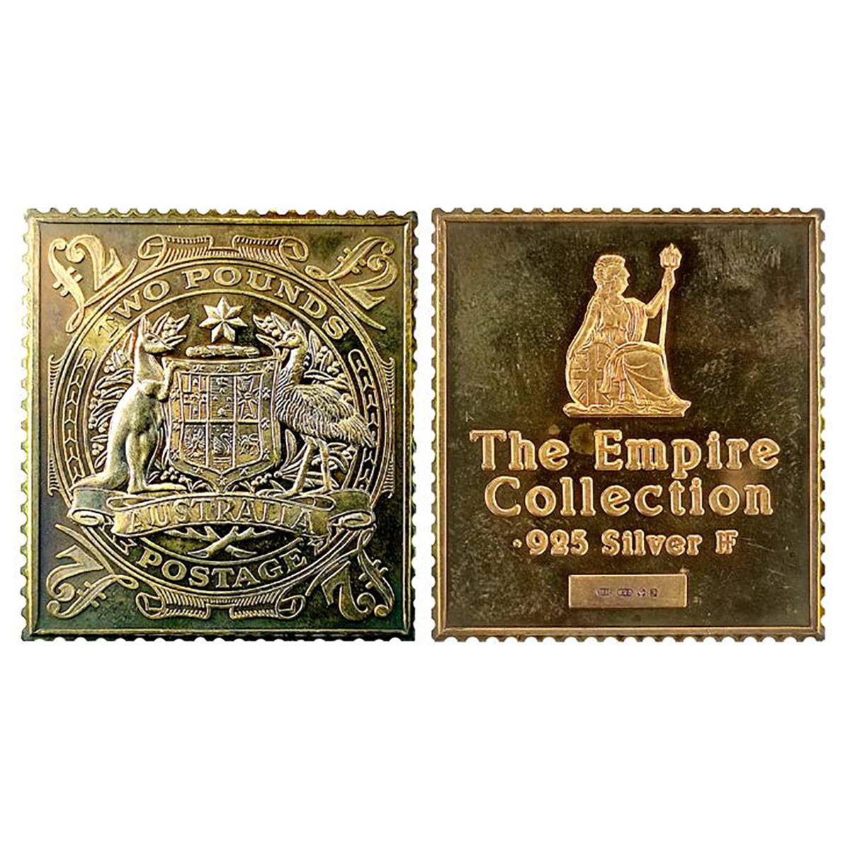 POSTAL INGOT, Australia, two pounds, gold gilt on silver, 22 g....